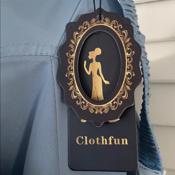 Dusty Blue Chiffon Bridesmaid Dress - Picture 4 of 4